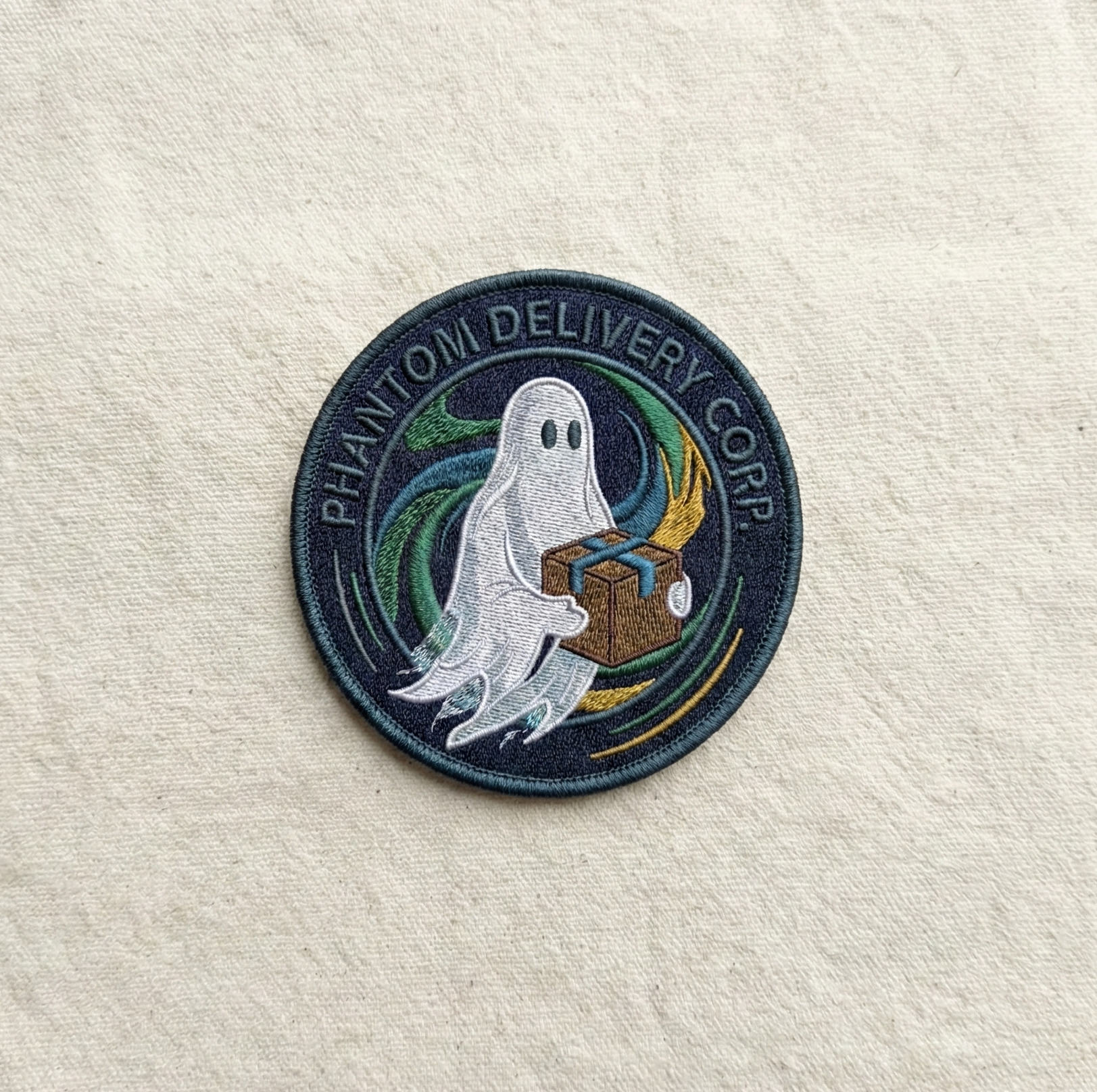 Phantom Delivery Corp. embroidered patch logo
